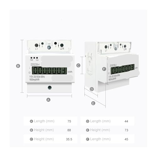 Compteur d'énergie 20(100)A avec écran LCD rétroéclairé pour un contrôle précis des KWH - 3