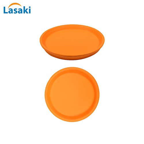 Image of Lasaki Round Ceramic Trays (Plates Saucers) for Pots, planters, Flower, Succulent(Set of 2,Lily,3.5 inch) R3.5(Plants not Included)