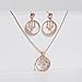Meissa Rose Gold Bridal Earrings Necklaces Set for Wedding Cute Moon Star Dangle Earrings 925 Sterling Silver Statement Earrings Handmade Hypoallergenic Trendy Gifts for Brides, Rose Gold