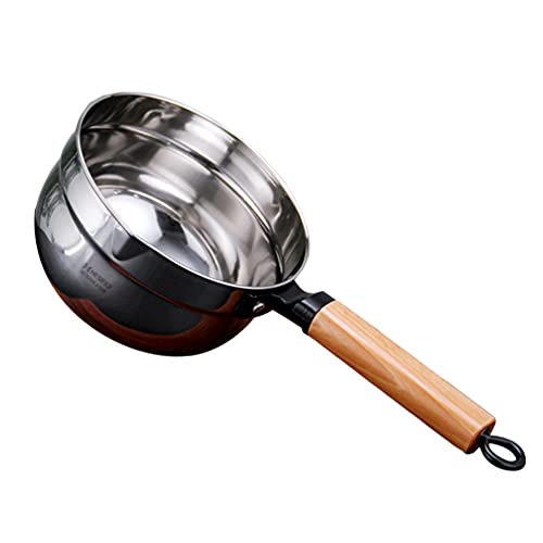 Cabilock Stainless Steel Soup Ladle Kitchen Ladle Cooking Ladle Serving Dipper Spoon Noodle Salad Bowl Food Container With Wood Handle For Home Kitchen Silver #TOP21