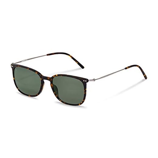 Rodenstock Herr fyrkantiga solglasögon med plastkant, Mörk Havana, Gunmetal, M