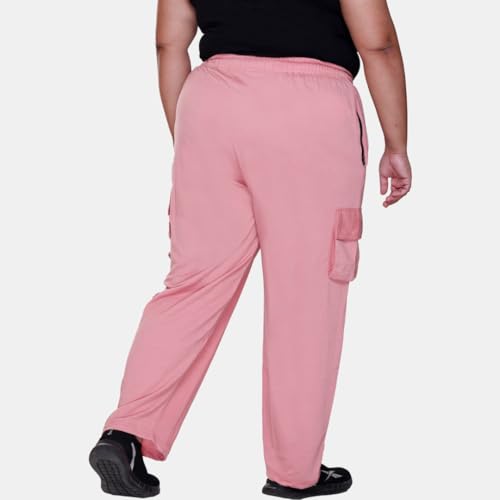 Image of White Moon Plus Size Women's 4 Pocket Cargo Joggers for Gym - Comfortable Track Pants for Women, Cotton Jogger, Ideal Track Pants for Women, Cargo Joggers for Everyday Wear (Pack of 2)