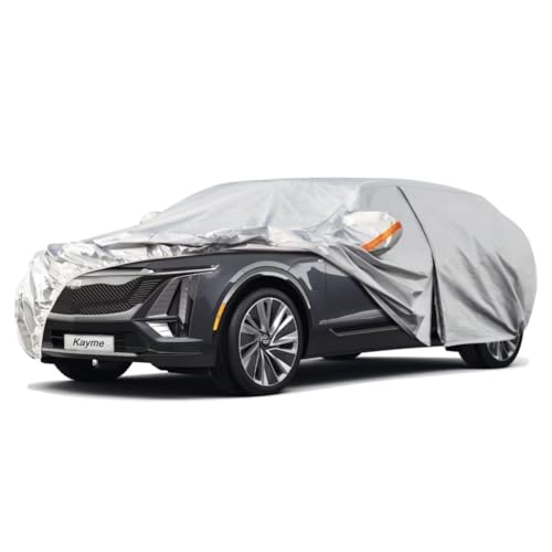 Kayme SUV Car Cover Fit for Cadillac Lyriq (2025-2025) Automobiles All Weather Waterproof, Outdoor Cover Sun Rain Protection, with Lock and Zipper Doo