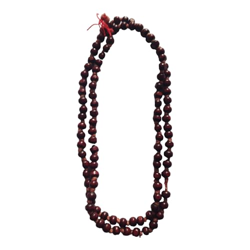 BHAVICREATION Tulsi Mala 108 Beads for Neck with Gaumukhi Jap Mala Bag for Pooja Worship (Red Tulsi mala)