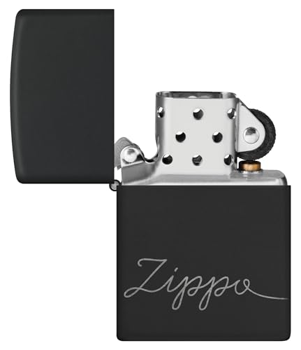 Image of Zippo Design Black Matte with Chrome, Windproof Pocket Lighter, Refillable, (BIS Certified)