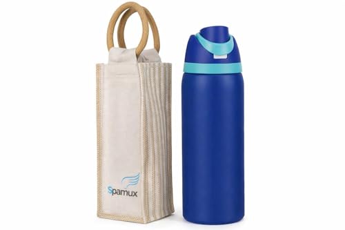 Image of FreeSip Flip-Top Water Bottle for Kids & Adults, Leakproof One-Hand Open Lid, BPA-Free, Easy Carry for School, Office, Sports & Travel - 32 oz (Dark Blue, 960 ml)