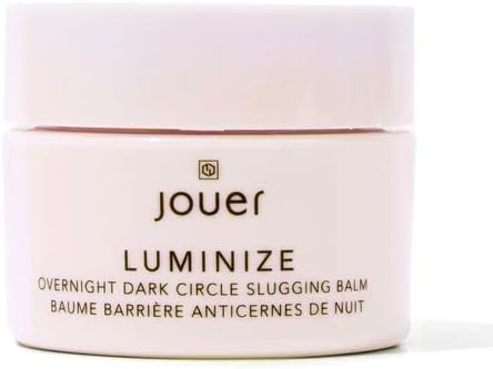 Jouer Luminizing Overnight Dark Circle Slugging Balm - Eye Cream for Dark Circles and Puffiness, Under Eye Cream, Eye Bags Treatment for Women, Improve the look of Fine Lines and Wrinkles - Caffeine, Vitamin K and Vitamin C Formula