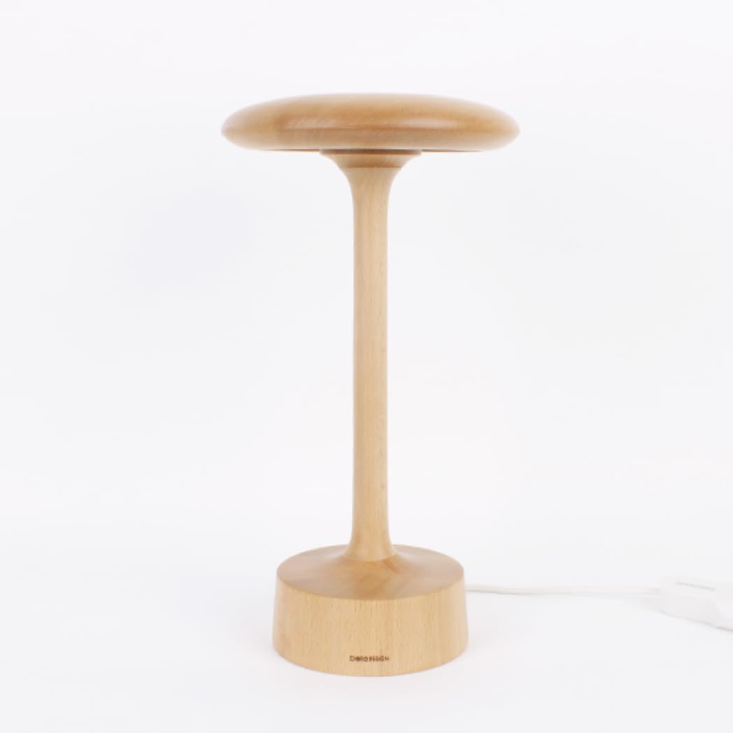 belaDesign Log LED Table Lamp for Bedroom and Living Room (Mushroom)