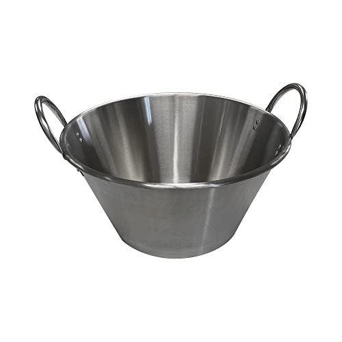 MH GLOBAL Cazo Stainless Steel 25inchW Caso para Carnitas Widespread para Carnitas Comal