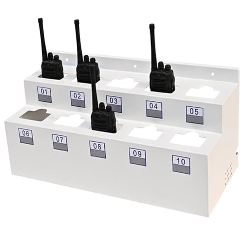 Walkie Talkie Holder Wall Mount, Universal Heavy Duty Two Way Radio Storage Rack Organizer with Number Labels, Radio Dispenser for Office Warehouse Security Hotel Construction Site