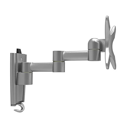 Soporte de pared para TV, brazo telescópico de aleación de aluminio para televisores de 13 a 30 pulgadas, carga máxima de 18 kg, compatible con VESA 100 x 100 mm, colgador de TV ajustable