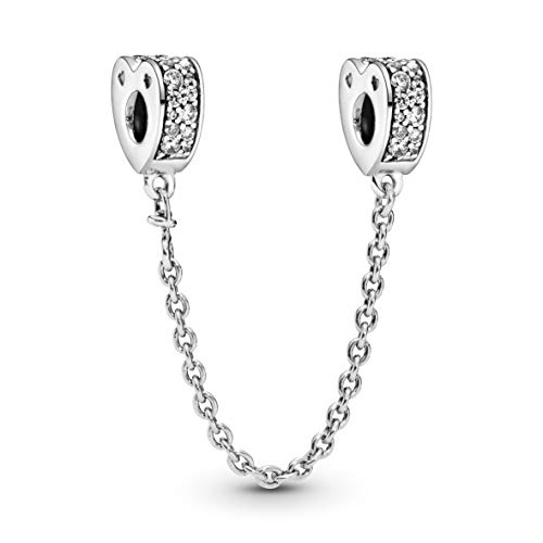 Pandora Jewelry Sparkling Arcs of Love Safety Chain Cubic Zirconia Charm in Sterling