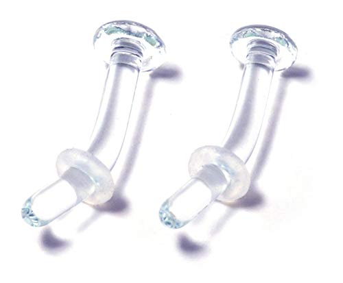 [フロム ダ ファクトリー] 強化ガラスリテーナー 2本セット 20G 18G 16G 14G 12G 10G 8G 軟骨ピアス ボディピアス ピアス 金属アレルギー つけっぱなし セカンドピアス 透明ピアス トラガス ヘリックス へそピアス コンク イヤーロブ 眉ピアス ガラス リテーナー (14G, 全長12mm,カラー クリア)