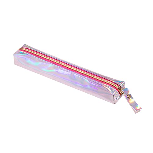 Estojo Holográfico Mini 1 Zíper Pink Neon, BRW