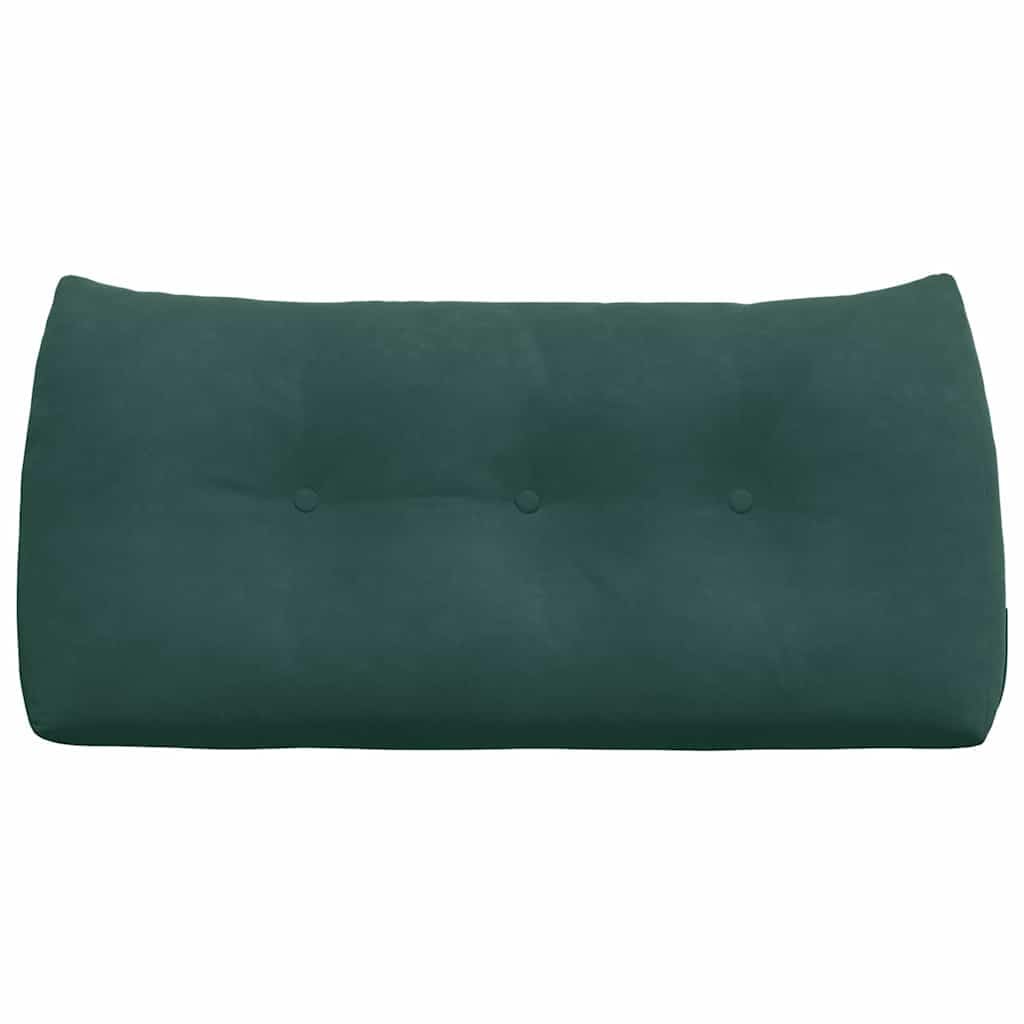 Rückenkissen, dunkelgrün, 100 x 24 x 50 cm, aus Samt mit Seitentasche, ergonomisches dekoratives Kissen für Sofa, Bett, Büro, abnehmbarer Bezug, Füllung aus Polyester