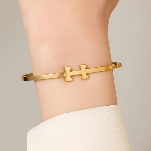Gold Bracelet for Women, 18K Gold Titanium Steel Butterfly Cross Clover Heart Snake Bracelets Gifts for Women Teen2