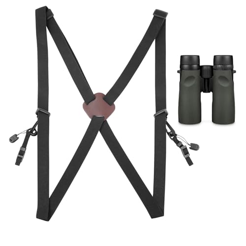 WGDJEMAX Binocular Harness Strap Compatible with Vortex Binoculars, X-Shape Adjustable Bino Chest Harness for Hunting, Birding, Hiking & Outdoor Activities, Comfortable Decompression Strap System