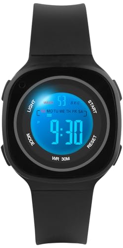 GUUMUXIN Reloj digital infantil deportivo con 7 colores de luz indicadora, pantalla de acrílico, resistente al agua a 3 ATM, reloj de pulsera para niñas y niños de 4 a 15 años
