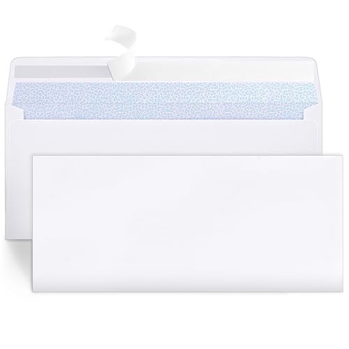 Joyberg 72 Packs 10 Envelopes, Business Envelopes, Envelopes Self Seal, Security Envelopes, Peel and Seal Closure, Size 4-1/8 X 9-1/2 Inches, White, 26LB