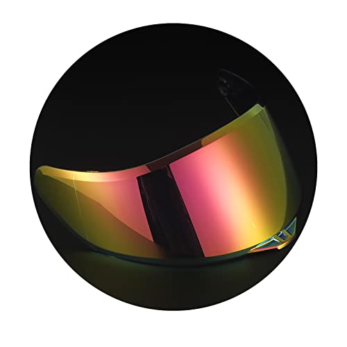 HWQ AGV K1 K3SV K5 K5-S Replacement Guard, AGV Helmet Visor Motorcycle Wind Shield Helmet Lens Visor Shield Full Face Fit, Gold Red