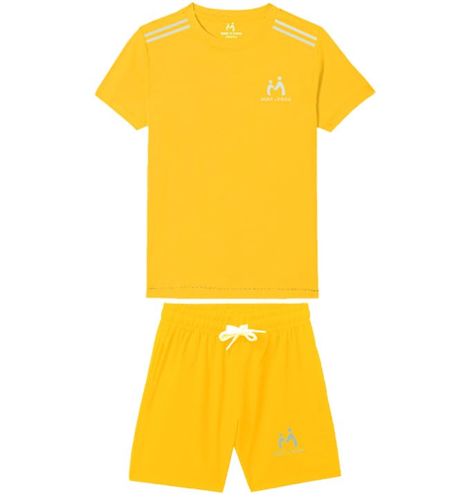 Image of MIST N FOGG Boys and Girls Sports Dry Fit T-Shirts and Short Set