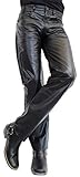 DETAILS: - Im lockeren Straight Leg Cut -Details: Jeans Design - Stil: 5-Pocket-Stil - Marke: Ricano - Dieses Model Verfügt über 2 aufgenähte Gesäßtaschen - Innenfutter: Polyester - Lederhose aus festen Büffel Nappa - Saison: Ideal für Frühling / Herbst