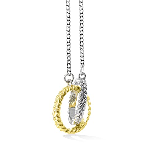 Collier couple argent et anneaux tressés le cadeau de Saint-Valentin