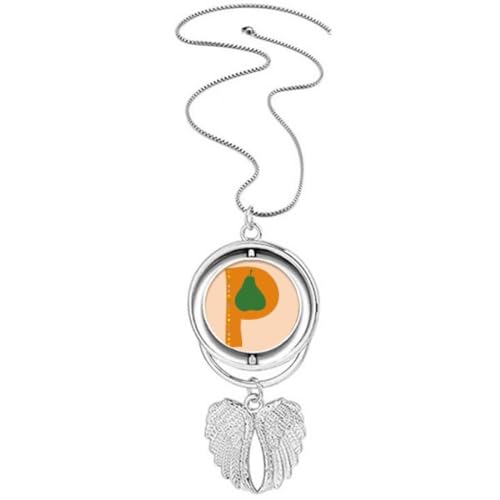 Collier ailes d'ange rotatif orné de poires scintillantes