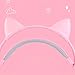 Pink Stereo Gaming Headset with Mic for Desktop Computer, Laptop, Phone, Various Gaming Devices, 3.5mm Plug Detachable Cat Ear Headphones Over Ear Headphones for Girls Women