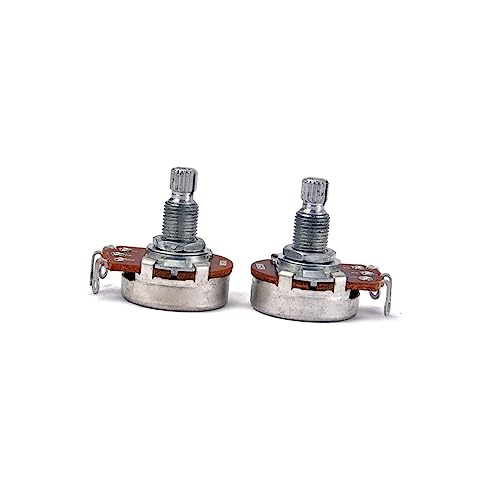 FAVOMOTO 2pcs Full Bass Guitar Pots Potentiometer Long Knurled Split Shaft for Bass Guitar Volume Control