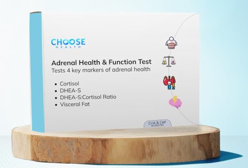 4-in-1 Cortisol & DHEA-S Test | Sleep Test | Stress Test | Adrenal Health & Function Test | Visceral Fat | Cap & CLIA accredited Lab | Not Avail in NY RI