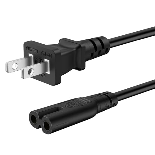 2 Prong AC Power Cord Compatible with JBL PartyBox 100 110 120 200 300 310 320 710 1000 On-The-Go Speaker Onn Party Speaker 5ft Replacement Charging Cable