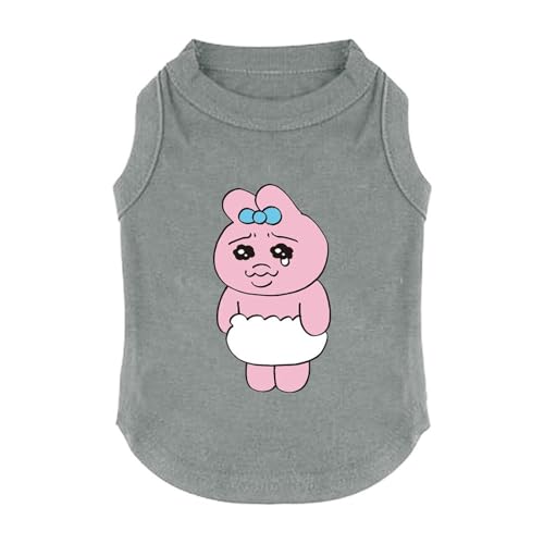 犬の服 タンクトップTシャツ おぱんちゅうさぎ ベスト スポーツ服 洋服 パジャマ カップ ル服 上着 春夏服 小中大型犬服猫服 脱毛保護 日焼き防ぐ 虫除け お散歩 記念撮影 犬用コスチューム(グレー/L)