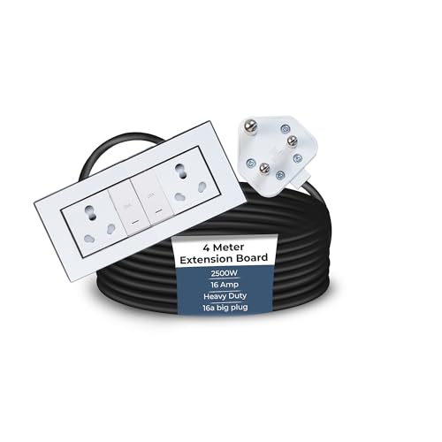 Image of Extension Board Heavy Duty Multi Socket 15A /16A /20 (2500 Watts 16A Big Plug and Two 16A Socket and Two 20A Switch, 4 Meter)