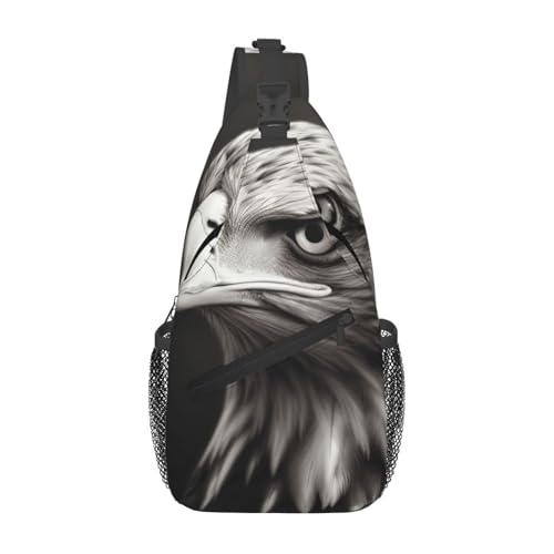 Bolso cruzado para hombre, mochila bandolera negra y blanca miniatura 1