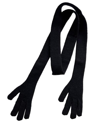 Solyinne Skinny Scarf for Women Y2k Candy Color Slim Knitted Scarves With Cute Palm Hot Girl Birthday Photo Booths Party Prop