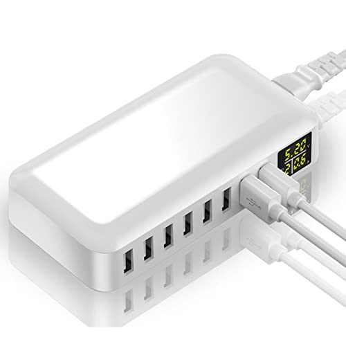 Kitbox Station de Recharge USB,Chargeur Multi USB 40W 8-Ports Chargeur Universel Prise USB Multiple pour i Phone 13, Samsung Galaxy,Huawei, Xiaomi etc