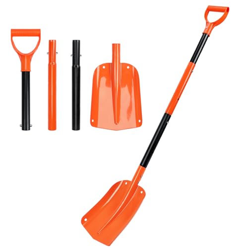 Ajimy Telescoping Snow Shovel for Car Emergency & Driveway, 31'-47' Extendable Aluminum Shovel with...