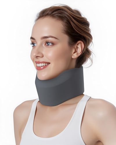 Image of Neck Brace for Sleeping, for Relief Neck Pain and Provide Support Soft Cervical Collar, Neck Support Keep Vertebrae Stable & Aligned Relief of Cervical Spine Pressure Gray (Small Size)