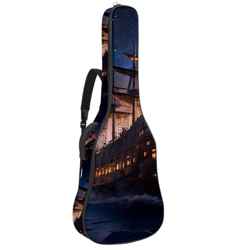 Sac pour guitare voyage motif vaisseau spatial ancien pour musiciens