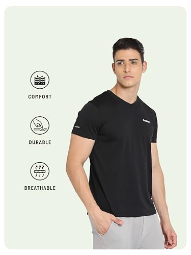 Image of hummel Amero Men's T-Shirt 2.0 | Comfortable | Breathable Fabric | Durable | for Everyday Use | Ideal for Yoga or Gym | T-Shirt for Men