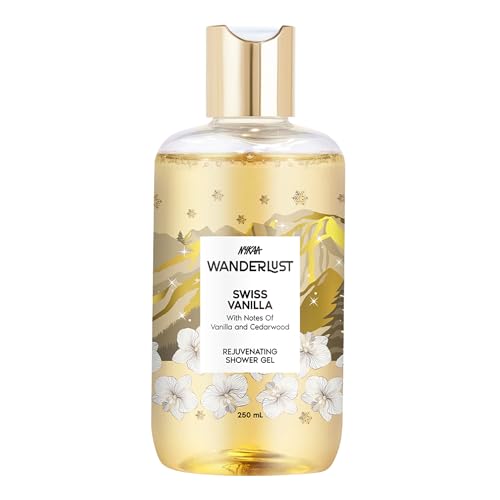 Image of Nykaa Wanderlust Swiss Vanilla Shower Gel, Vanilla & Cedarwood Fragrance, Rejuvenating Body Wash, Hydrating Formula, Vegan & Cruelty-Free, 250ml