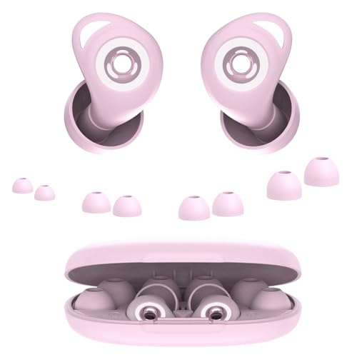 Bouchon D'oreille Pour Dormir, Anti-Bruit 45 dB, Bouchons Réutilisables en Silicone Souple et Ergonomiques, 4 Tailles (XS/S/M/L), Adaptés Pour...