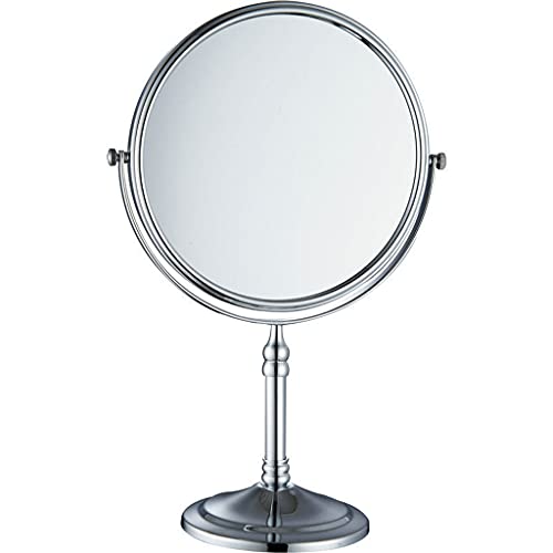 Magnifying Vanity Mirror, Round Standing Makeup Mirror, Cosmetics, Two-Sided, Best Lady (Color : Silver, Size : 6 inches)
