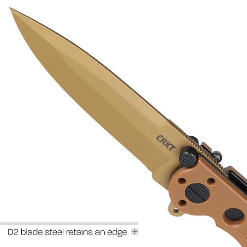 CRKT M16-01DZ Everyday Carry Folding Knife: Spear Point with D2 Steel Blade, Glass-Reinforced Nylon Handle, Liner Lock, M16-01DZ