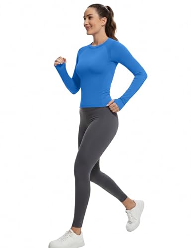 Image of MathCat Workout Shirts for Women Long Sleeve, Workout Tops for Women, Quick Dry Gym Athletic Tops,Seamless Yoga Shirts XS-XL