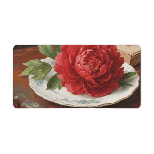 Desk Pad Protector 24x12 Inch Extended Vintage Groovy Flowers miniatura 5