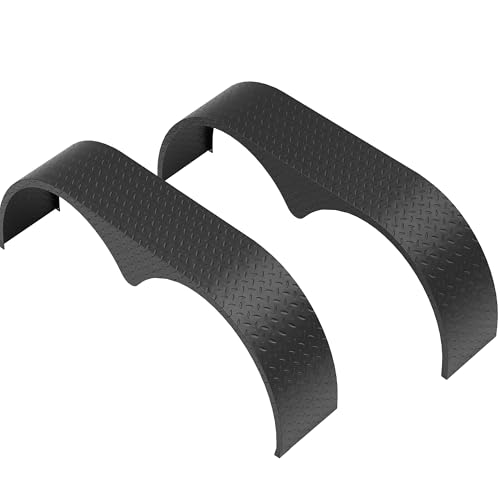 Double Axle Trailer Fenders,2Pcs Tandem Trailer Fender,66" x 9.1" x 20" Teardrop Enclosed Trailer Fenders Replacement,Steel Plate Tandem Axle Trailer Fender Fit for 13-15 Inch Wheels (Black