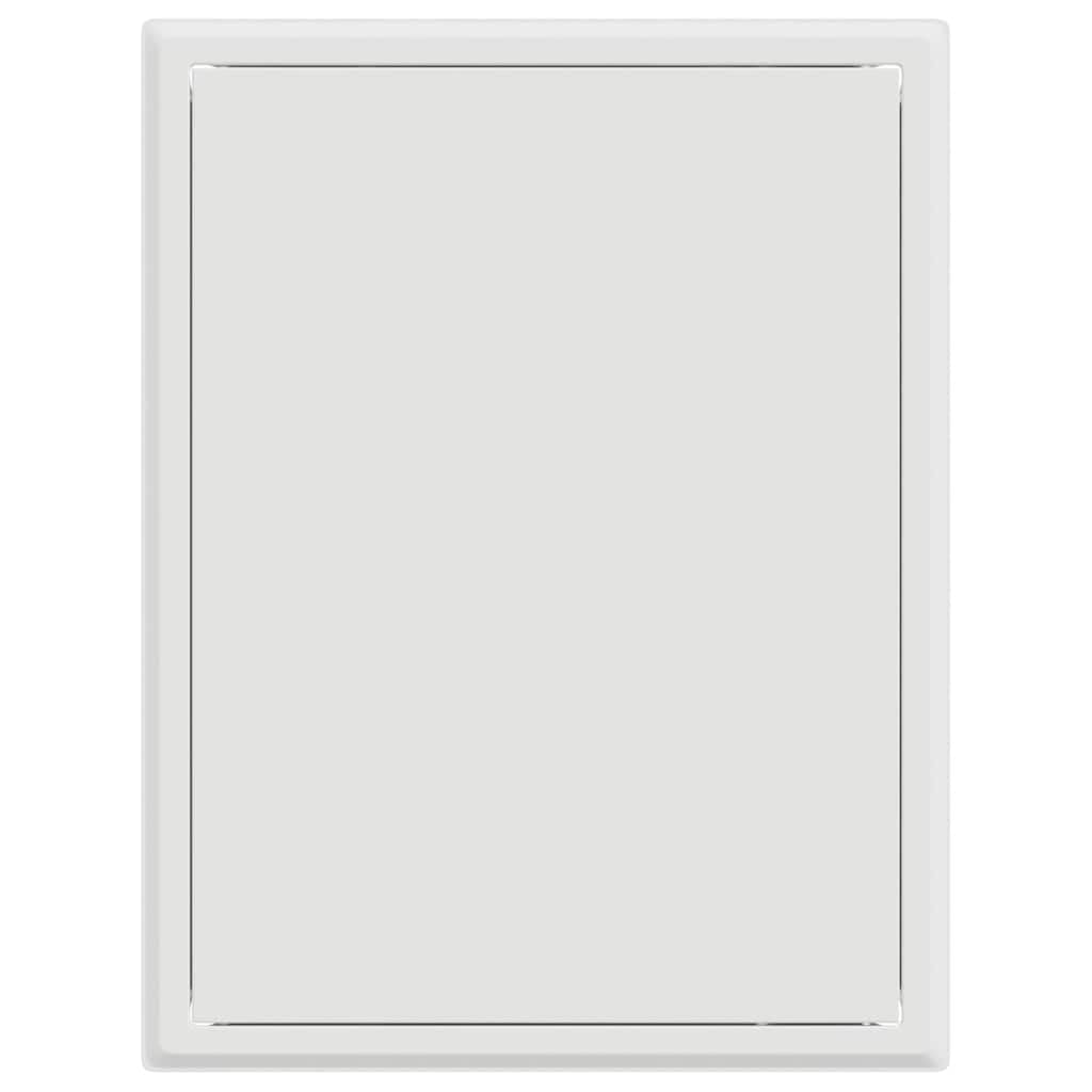 Puerta de acceso blanca 43,5 x 33 x 3 cm de acero con ángulo de apertura de 140°, tapa de revisión resistente a la intemperie para pared, techo, suelo, puerta de inspección para sanitarios