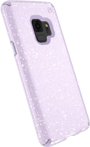 Speck Presidio Clear + Glitter Samsung Galaxy S9 Case, Geode Purple with Gold Glitter/Geode Purple (109511-7062)